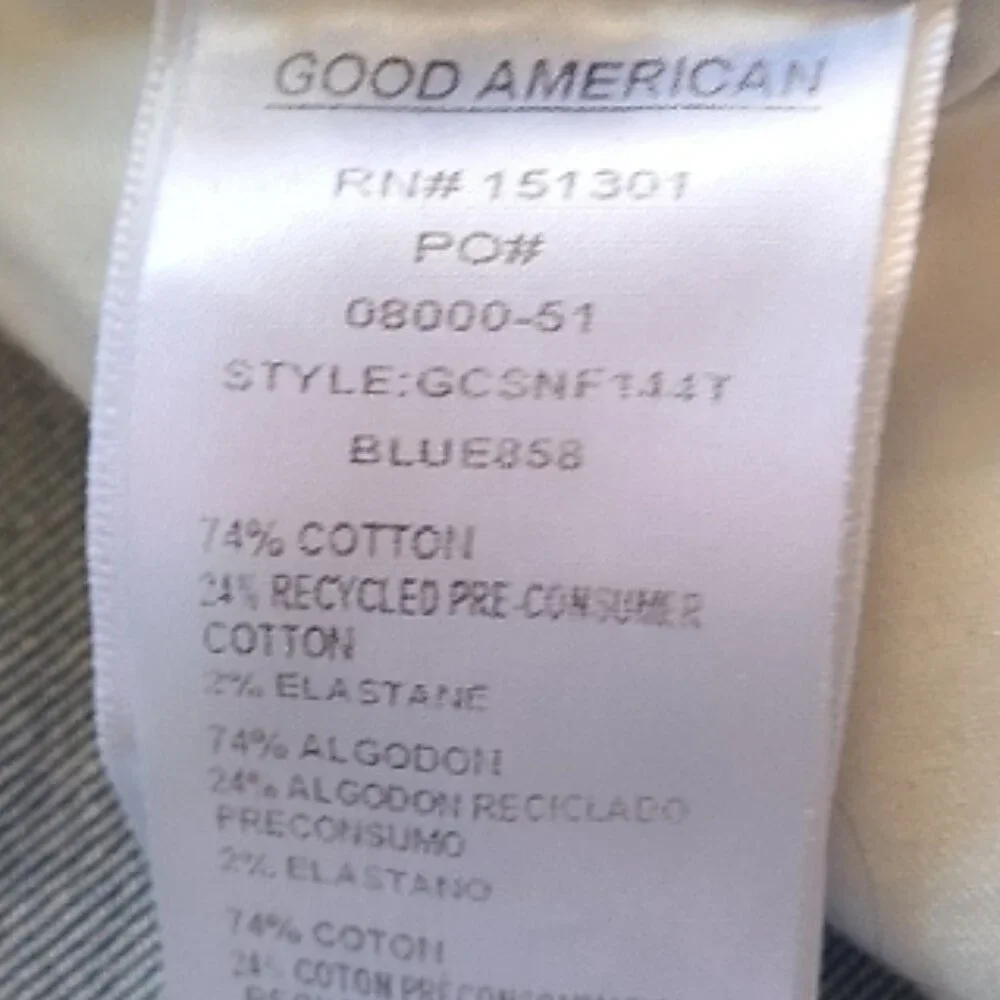 GOOD AMERICAN GOOD CURVE STRAIGHT jeans distressed high waist stretch sz 10/30 - Picture 7 of 7